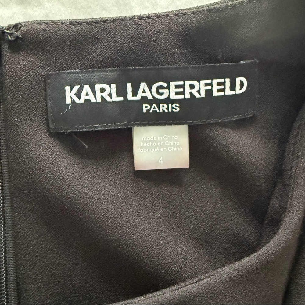 Karl Lagerfeld Paris Black Sleeveless Gown w/ Pearl Trim | Size 4 - Picture 10 of 11